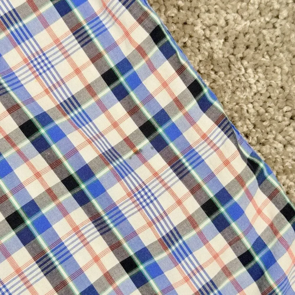 Polo Ralph Lauren Mens XL Short Sleeve Shirt Blue Pink Plaid Button Np Navy Pony